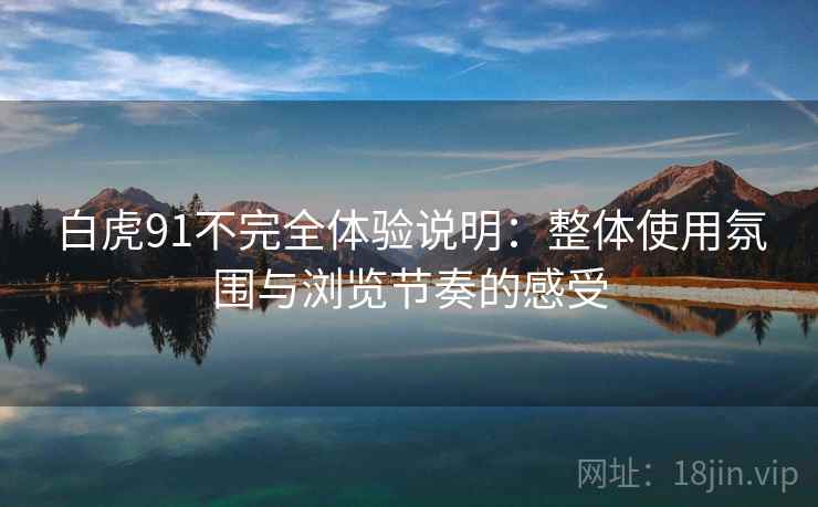 白虎91不完全体验说明:整体使用氛围与浏览节奏的感受 第2张 白虎91不完全体验说明:整体使用氛围与浏览节奏的感受 第2张