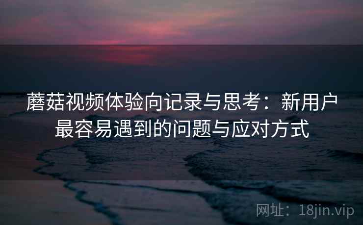 蘑菇视频体验向记录与思考:新用户最容易遇到的问题与应对方式 第1张 蘑菇视频体验向记录与思考:新用户最容易遇到的问题与应对方式 第1张