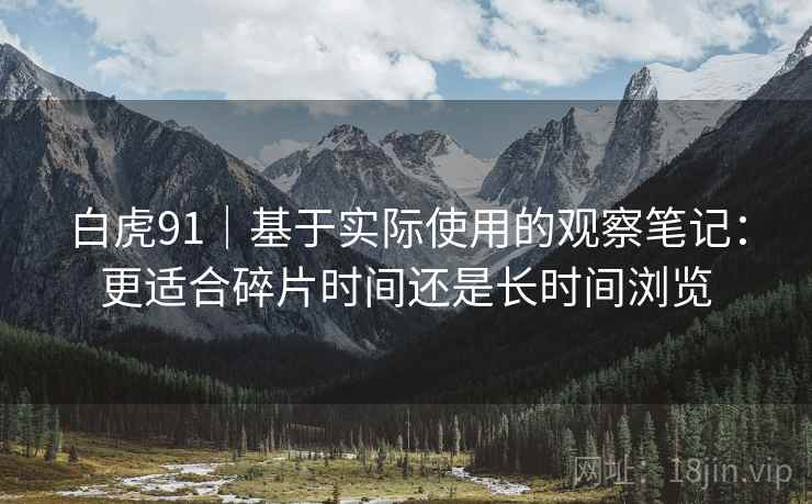 白虎91|基于实际使用的观察笔记:更适合碎片时间还是长时间浏览 第2张 白虎91|基于实际使用的观察笔记:更适合碎片时间还是长时间浏览 第2张
