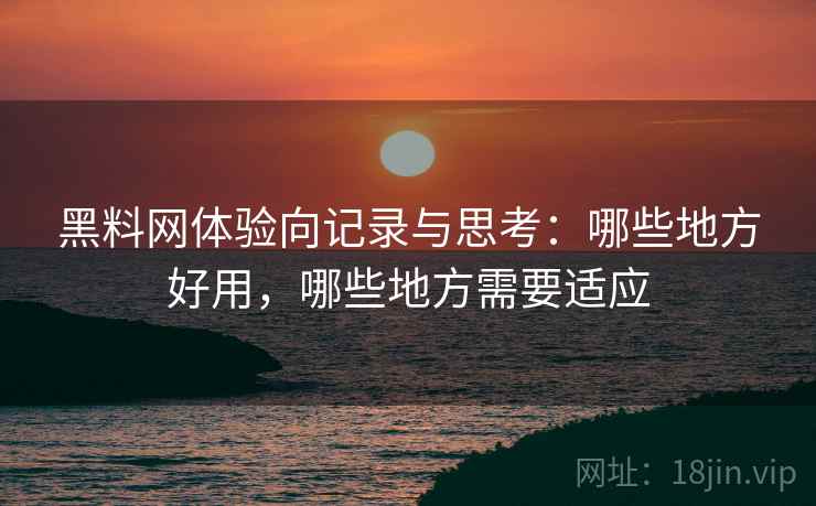 黑料网体验向记录与思考:哪些地方好用,哪些地方需要适应 第2张 黑料网体验向记录与思考:哪些地方好用,哪些地方需要适应 第2张