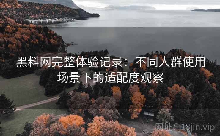 黑料网完整体验记录：不同人群使用场景下的适配度观察  第2张