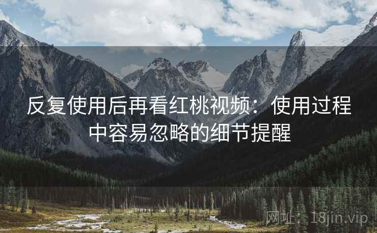 反复使用后再看红桃视频:使用过程中容易忽略的细节提醒 第2张 反复使用后再看红桃视频:使用过程中容易忽略的细节提醒 第2张